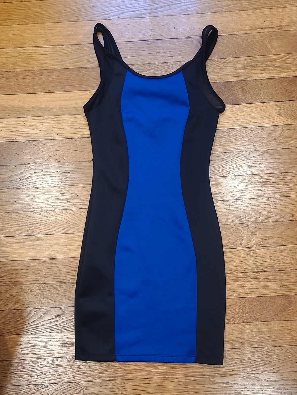 Charlotte Russe Black & Blue Slim Tank Bodycon Dress